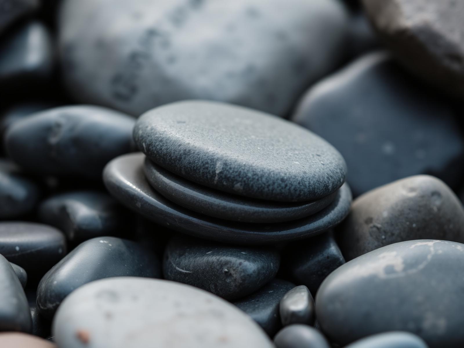 Quietly balanced river stones